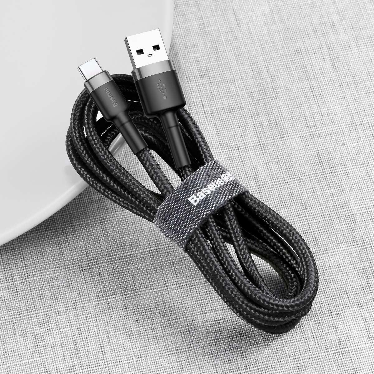 Кабель Baseus cafule Cable USB For Type-C 2A 2M черный - фото 4 - id-p150214872
