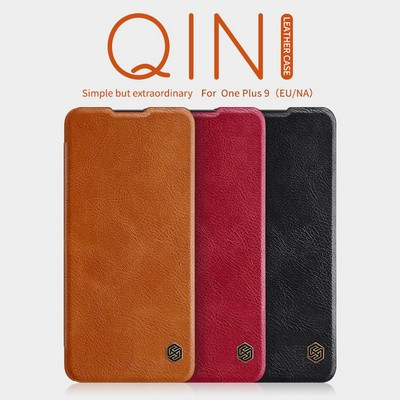 Кожаный чехол Nillkin Qin Leather Case Черный для OnePlus 9 - фото 5 - id-p159632232