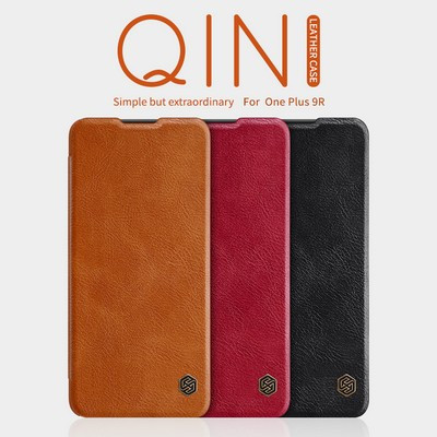 Кожаный чехол Nillkin Qin Leather Case Черный для OnePlus 9R - фото 5 - id-p159632234