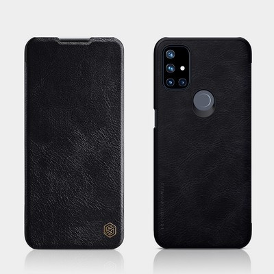 Кожаный чехол Nillkin Qin Leather Case Черный для OnePlus Nord N10 5G - фото 4 - id-p159632235