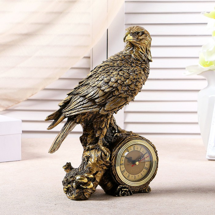 Часы настольные "Орел", цвет золото, h=31 см - фото 4 - id-p164159215