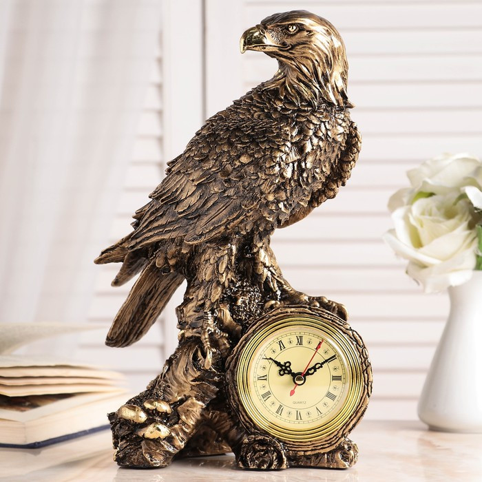 Часы настольные "Орел", цвет золото, h=31 см - фото 7 - id-p164159215