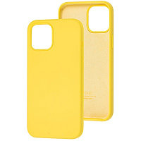 Силиконовый чехол Silicone с открытым низом желтый для Apple iPhone 12 mini