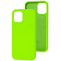 Силиконовый чехол Silicone с открытым низом салатовый для Apple iPhone 12 mini