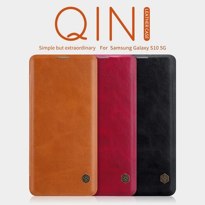 Кожаный чехол Nillkin Qin Leather Case Черный для Samsung Galaxy S10 5G - фото 5 - id-p106832339