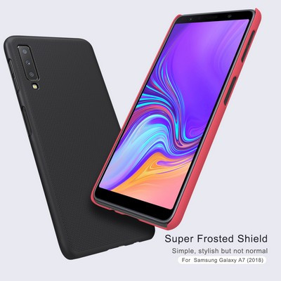 Пластиковый чехол с подставкой Nillkin Super Frosted Shield Золотой для Samsung Galaxy A7 (2018) - фото 3 - id-p143707071