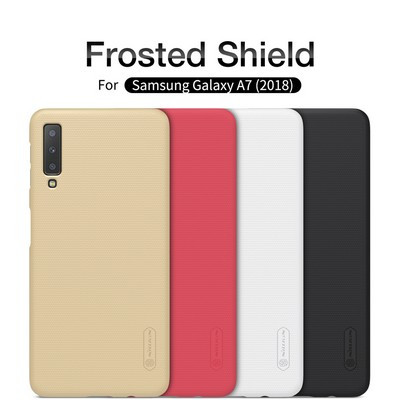 Пластиковый чехол с подставкой Nillkin Super Frosted Shield Золотой для Samsung Galaxy A7 (2018) - фото 4 - id-p143707071