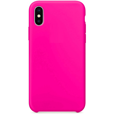 Силиконовый чехол с открытым низом ярко-розовый для Apple iPhone XS Max - фото 1 - id-p156749789
