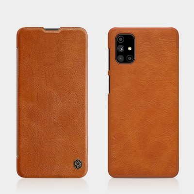 Кожаный чехол Nillkin Qin Leather Case Коричневый для Samsung Galaxy M51 - фото 4 - id-p151625290