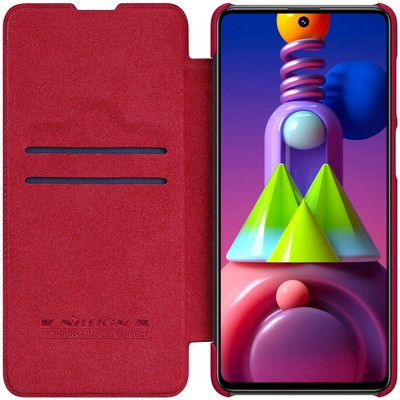 Кожаный чехол Nillkin Qin Leather Case Красный для Samsung Galaxy M51 - фото 3 - id-p142782347