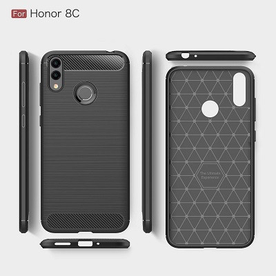 Защитный чехол UniCase Carbon черный для Huawei Honor 8C - фото 6 - id-p93982973