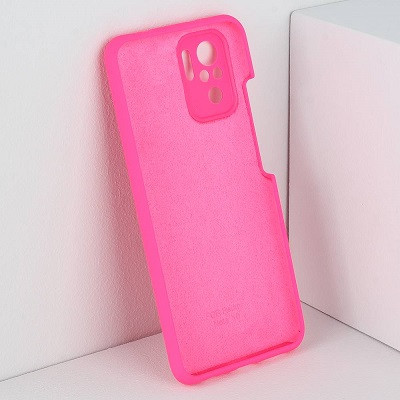 Силиконовый чехол Silicone Case светло-розовый для Xiaomi Redmi Note 10S - фото 2 - id-p159090170