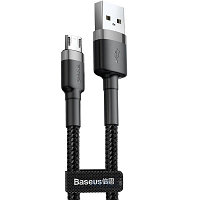 Кабель Baseus Cafule Cable Micro USB 2.4A 1M (CAMKLF-BG1) черно-серый