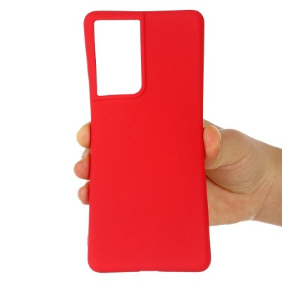 Силиконовый чехол Silicone Case красный для Samsung Galaxy S21 Ultra - фото 2 - id-p146371075