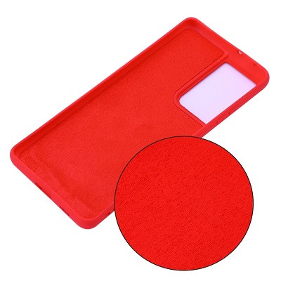Силиконовый чехол Silicone Case красный для Samsung Galaxy S21 Ultra - фото 3 - id-p146371075