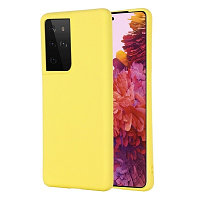 Силиконовый чехол Silicone Case желтый для Samsung Galaxy S21 Ultra