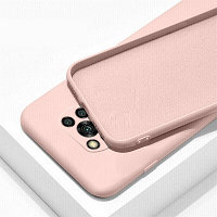 Силиконовый чехол Silicone Case с защитой камеры светло-розовый для Xiaomi Poco X3/ Poco X3 Pro