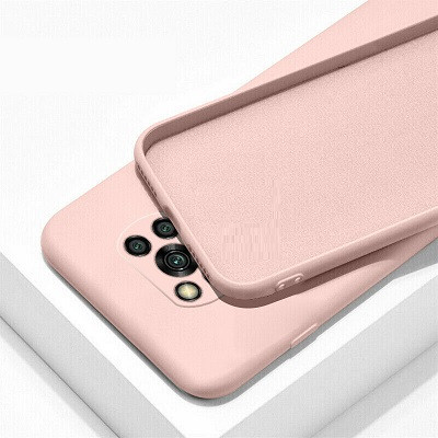 Силиконовый чехол Silicone Case с защитой камеры светло-розовый для Xiaomi Poco X3/ Poco X3 Pro - фото 1 - id-p146371097