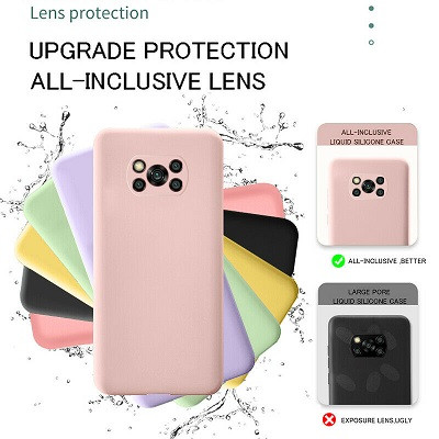 Силиконовый чехол Silicone Case с защитой камеры светло-розовый для Xiaomi Poco X3/ Poco X3 Pro - фото 4 - id-p146371097
