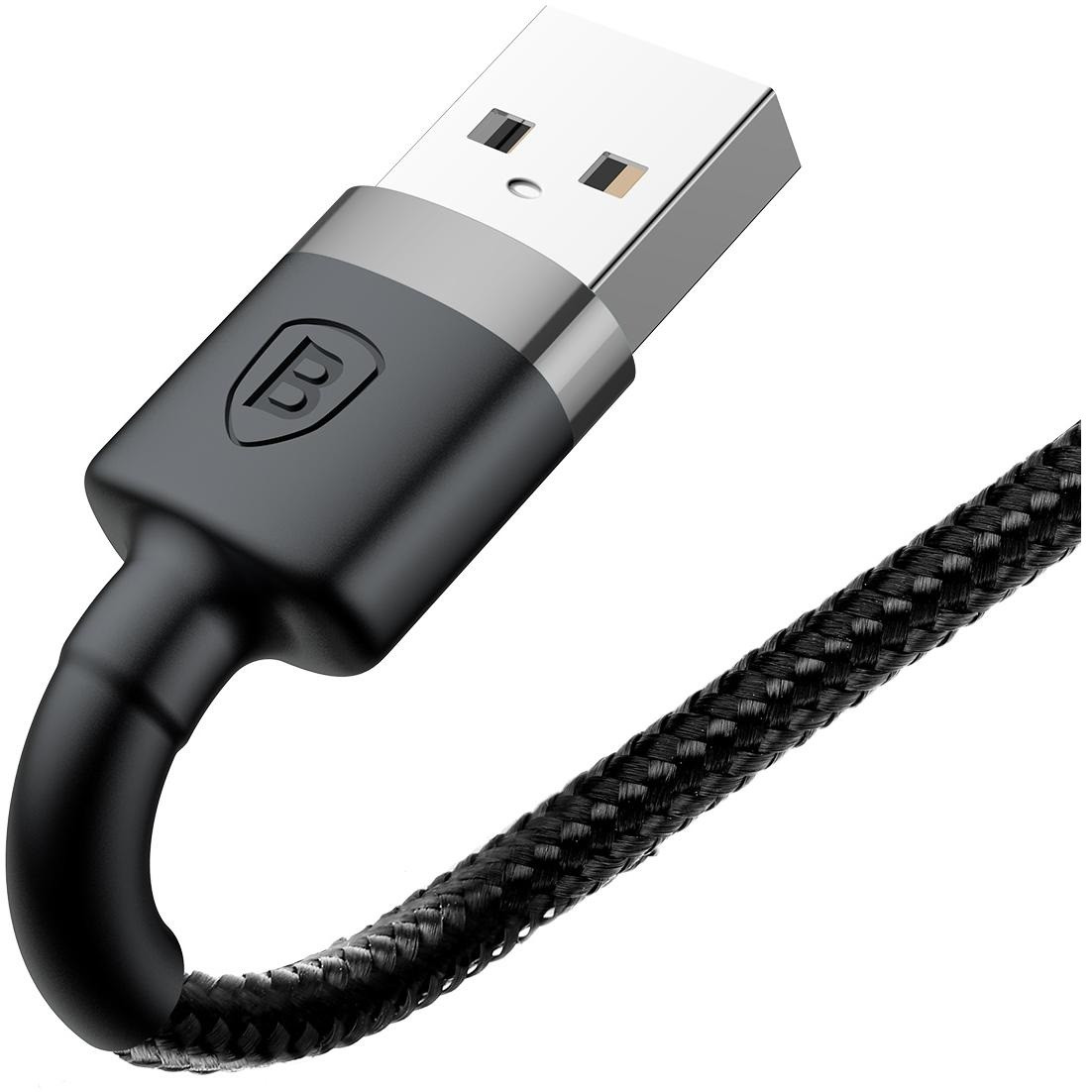Кабель Baseus Cafule (CALKLF-CG1) USB/Lightning 2m (Grey/Black) - фото 4 - id-p148375934