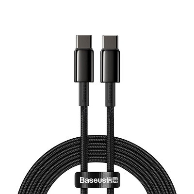 Кабель Baseus Tungsten Gold Fast Charging Data Cable Type-C PD 100W (CATWJ-A01) 2м - фото 1 - id-p164211454
