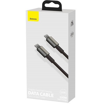 Кабель Baseus Tungsten Gold Fast Charging Data Cable Type-C PD 100W (CATWJ-A01) 2м - фото 8 - id-p164211454