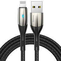 Кабель USB - Lightning 1м Baseus Horizontal Data Cable 2.4A (CALSP-B01) черный