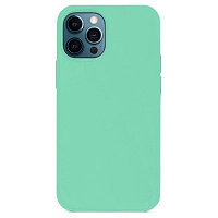 Силиконовый чехол Silicone с закрытым низом мятный для Apple iPhone 12 Pro