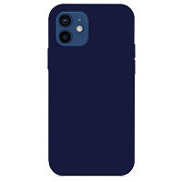 Силиконовый чехол Silicone с открытым низом темно-синий для Apple iPhone 12 mini