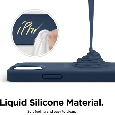 Силиконовый чехол Silicone с открытым низом темно-синий для Apple iPhone 12 mini - фото 2 - id-p149512143
