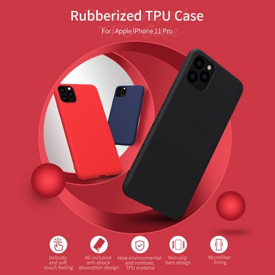 Силиконовый бампер Nillkin Rubber-wrapped Protective Case Синий для Apple iPhone 11 Pro - фото 7 - id-p111160271