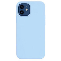 Силиконовый чехол Silicone с открытым низом голубой для Apple iPhone 12 mini