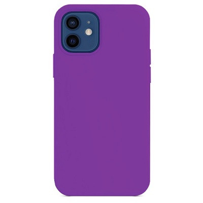 Силиконовый чехол Silicone с закрытым низом фиолетовый для Apple iPhone 12 - фото 1 - id-p149512149