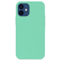 Силиконовый чехол Silicone с закрытым низом мятный для Apple iPhone 12