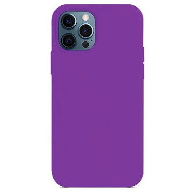 Силиконовый чехол Silicone с открытым низом фиолетовый для Apple iPhone 12 Pro Max - фото 1 - id-p149512154