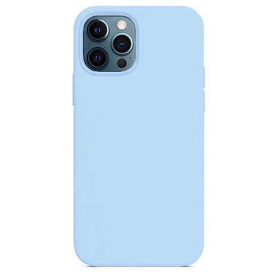 Силиконовый чехол Silicone с открытым низом голубой для Apple iPhone 12 Pro Max - фото 1 - id-p149512156