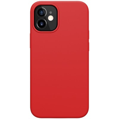 Силиконовая накладка с пластиной Magsafe Nillkin Flex Pure Pro Case Красная для Apple iPhone 12 - фото 1 - id-p151625446
