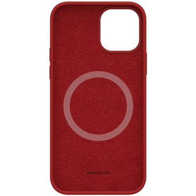 Силиконовая накладка с пластиной Magsafe Nillkin Flex Pure Pro Case Красная для Apple iPhone 12 - фото 3 - id-p151625446