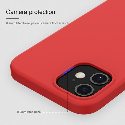 Силиконовая накладка с пластиной Magsafe Nillkin Flex Pure Pro Case Красная для Apple iPhone 12 - фото 6 - id-p151625446
