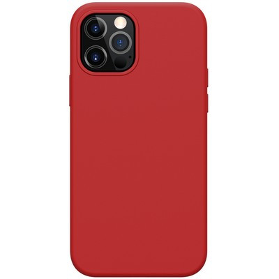 Силиконовая накладка с пластиной Magsafe Nillkin Flex Pure Pro Case Красная для Apple iPhone 12 Pro - фото 1 - id-p151625449
