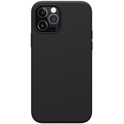 Силиконовая накладка с пластиной Magsafe Nillkin Flex Pure Pro Case Черная для Apple iPhone 12 Pro Max - фото 1 - id-p151625450