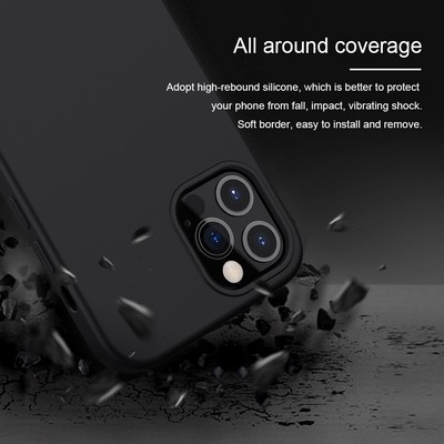 Силиконовая накладка с пластиной Magsafe Nillkin Flex Pure Pro Case Черная для Apple iPhone 12 Pro Max - фото 5 - id-p151625450