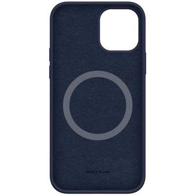 Силиконовая накладка с пластиной Magsafe Nillkin Flex Pure Pro Case Синяя для Apple iPhone 12 Pro Max - фото 3 - id-p151625451