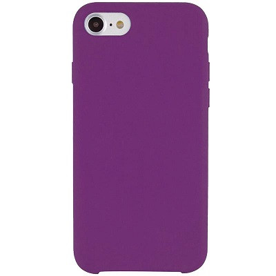 Силиконовый чехол Silicone с открытым низом фиолетовый для Apple iPhone SE (2020) - фото 1 - id-p150215412