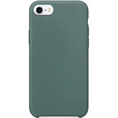 Силиконовый чехол Silicone с открытым низом зеленый для Apple iPhone SE (2020) - фото 1 - id-p150215419