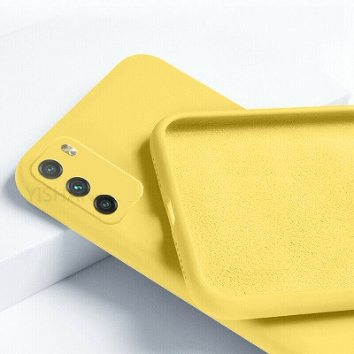 Силиконовый чехол Silicone Case желтый для Xiaomi Poco M3 - фото 1 - id-p150272170