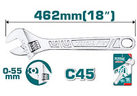 Ключ разводной 450mm (18"), захват 0-55 мм TOTAL THT1010183