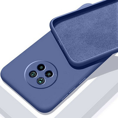 Силиконовый чехол Silicone Case синий для Xiaomi Redmi Note 9T - фото 1 - id-p150674103