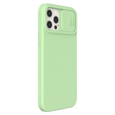 Силиконовая накладка Nillkin CamShield Silky Silicone Case Зеленая для Apple iPhone 12 - фото 2 - id-p152450596