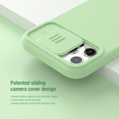 Силиконовая накладка Nillkin CamShield Silky Silicone Case Зеленая для Apple iPhone 12 - фото 5 - id-p152450596